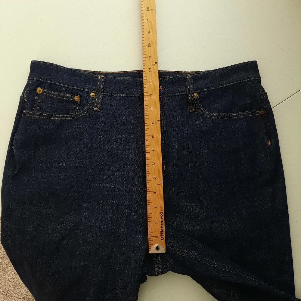 J. Crew High Rise Dark Indigo Wash Skinny Flare Jeans size 32 - Picture 11 of 16